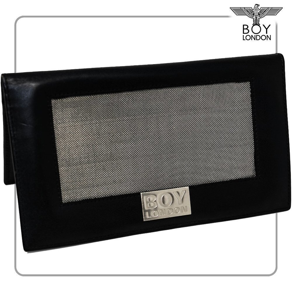 Boy London Men's Black Leather/Metal Mesh Wallet